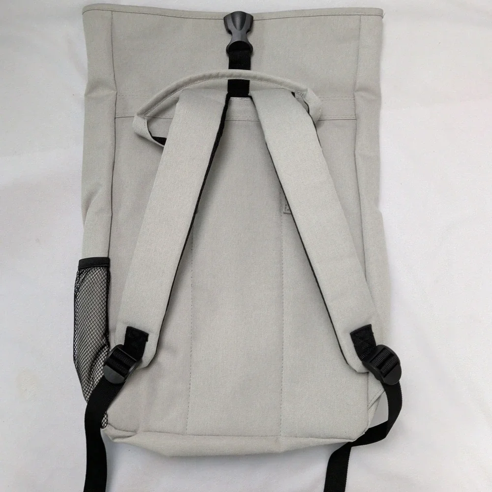 Gray Roll Top Backpack Travel Daily‎ Utility